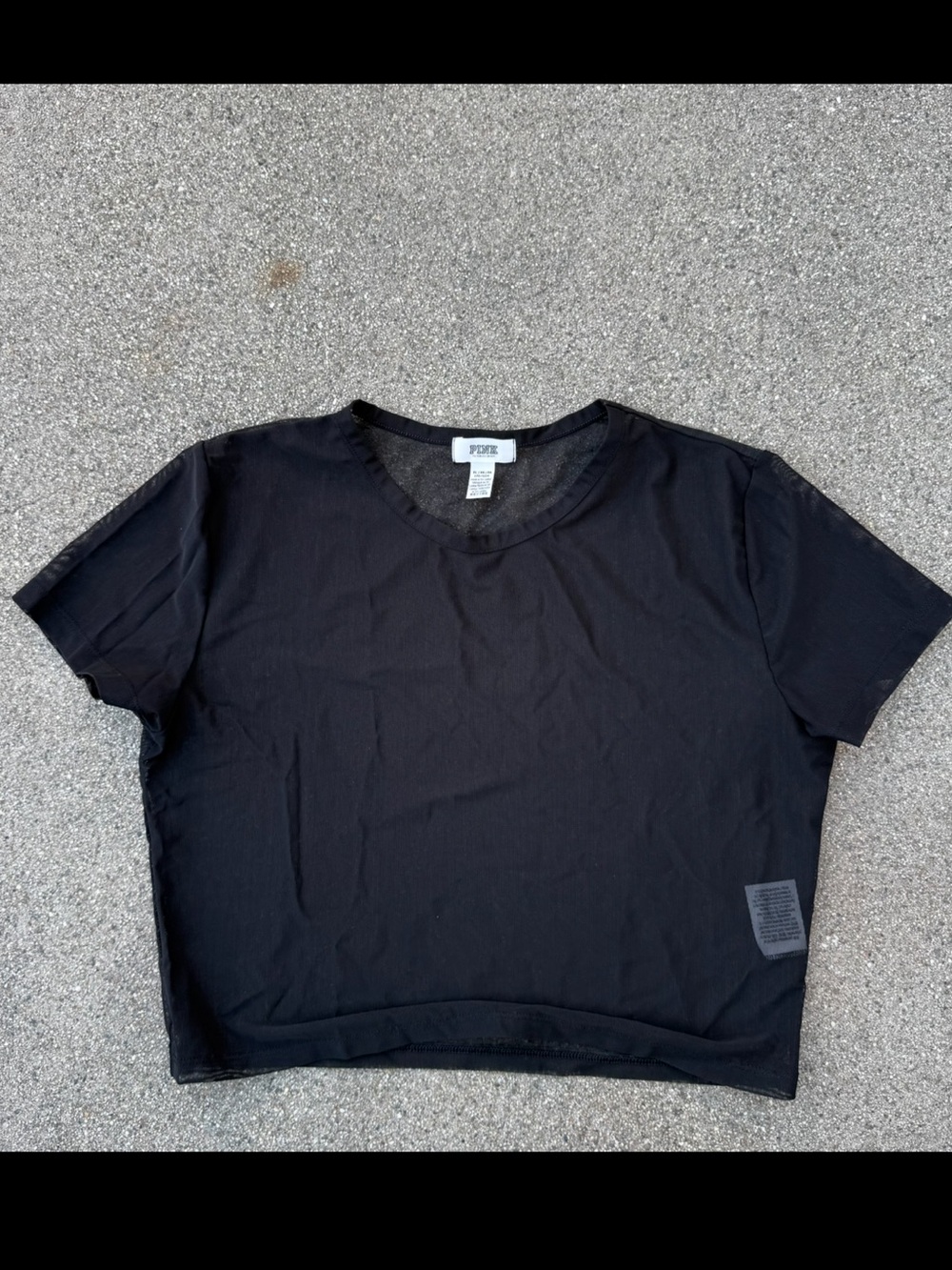 VS PINK Black Sheer T-shirt XL festival mesh preloved